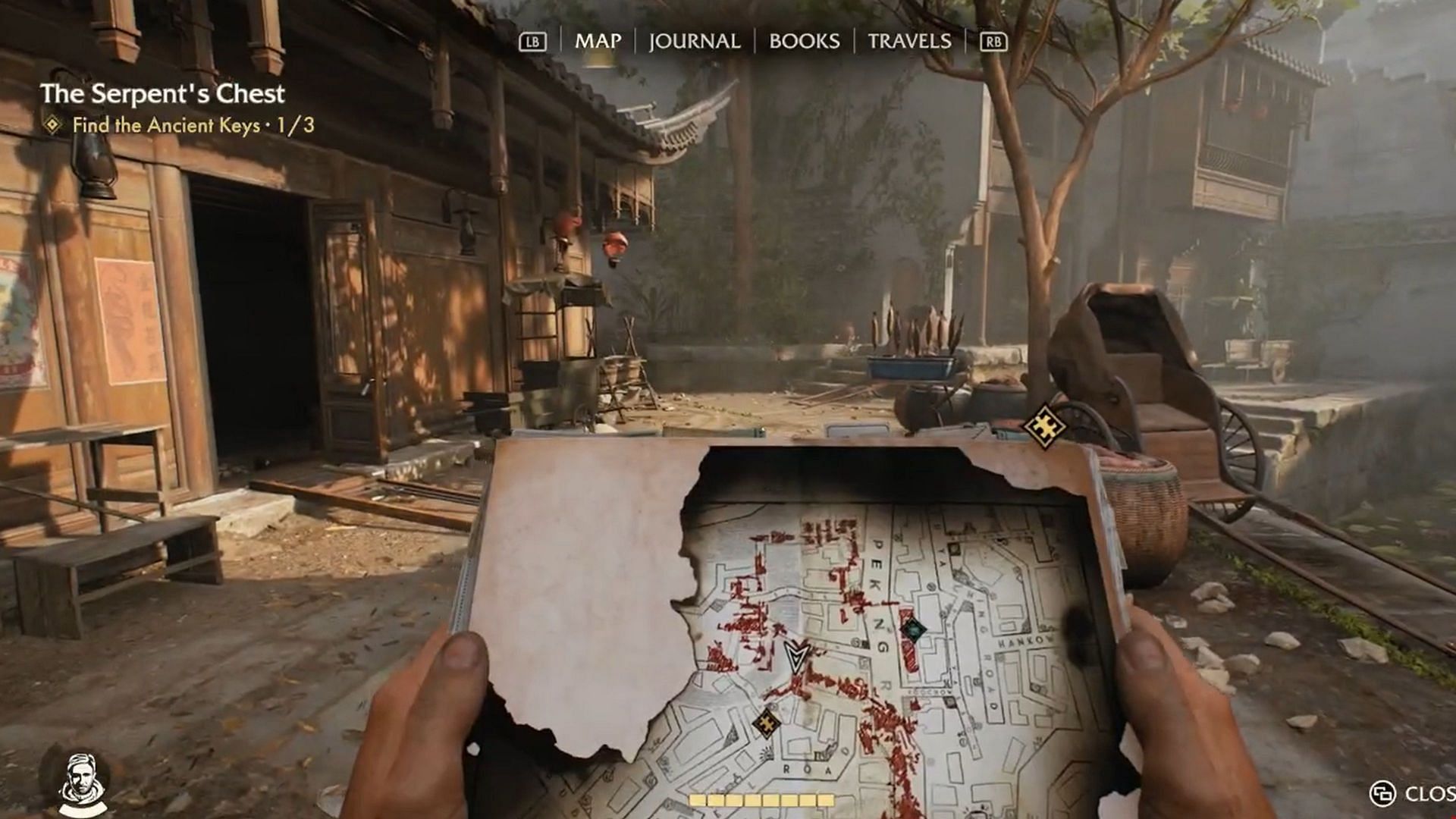 Go to the area with the broken bridge as shown on the map and start swimming (Image via Bethesda/ YouTube@ Trophygamers)