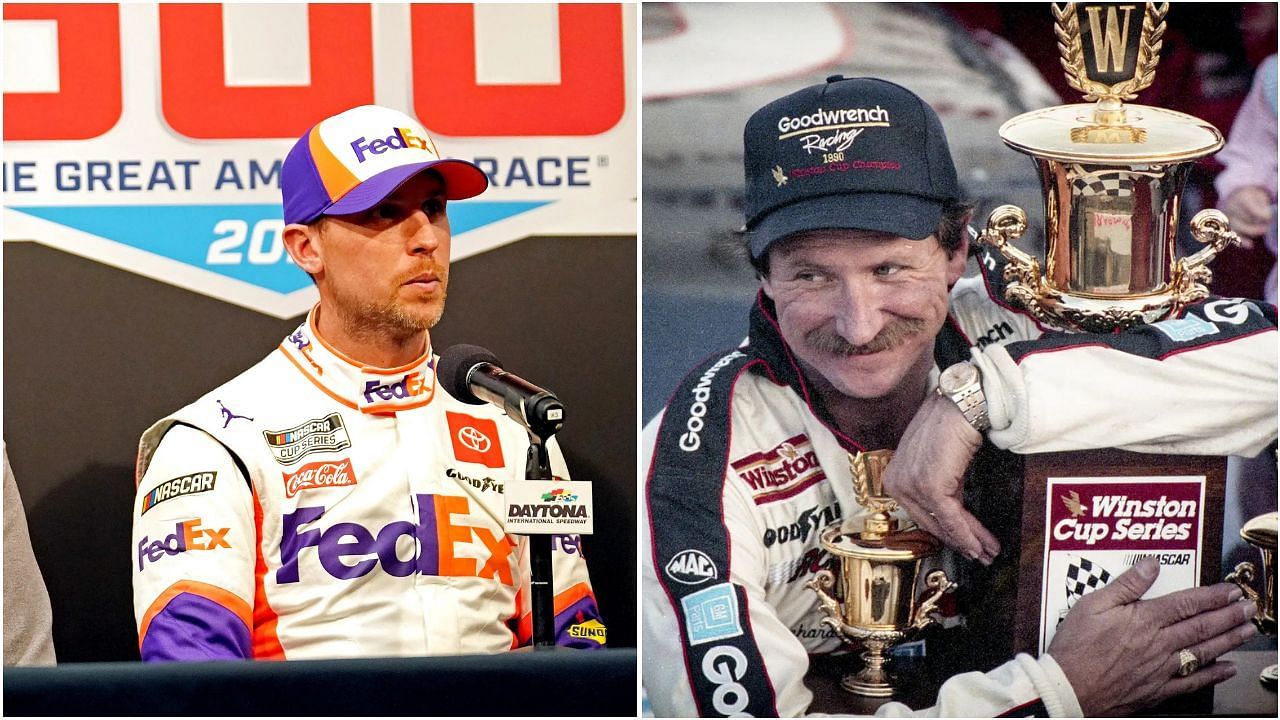 Denny Hamlin (L) and Dale Earnhardt Sr. (R), Imagn