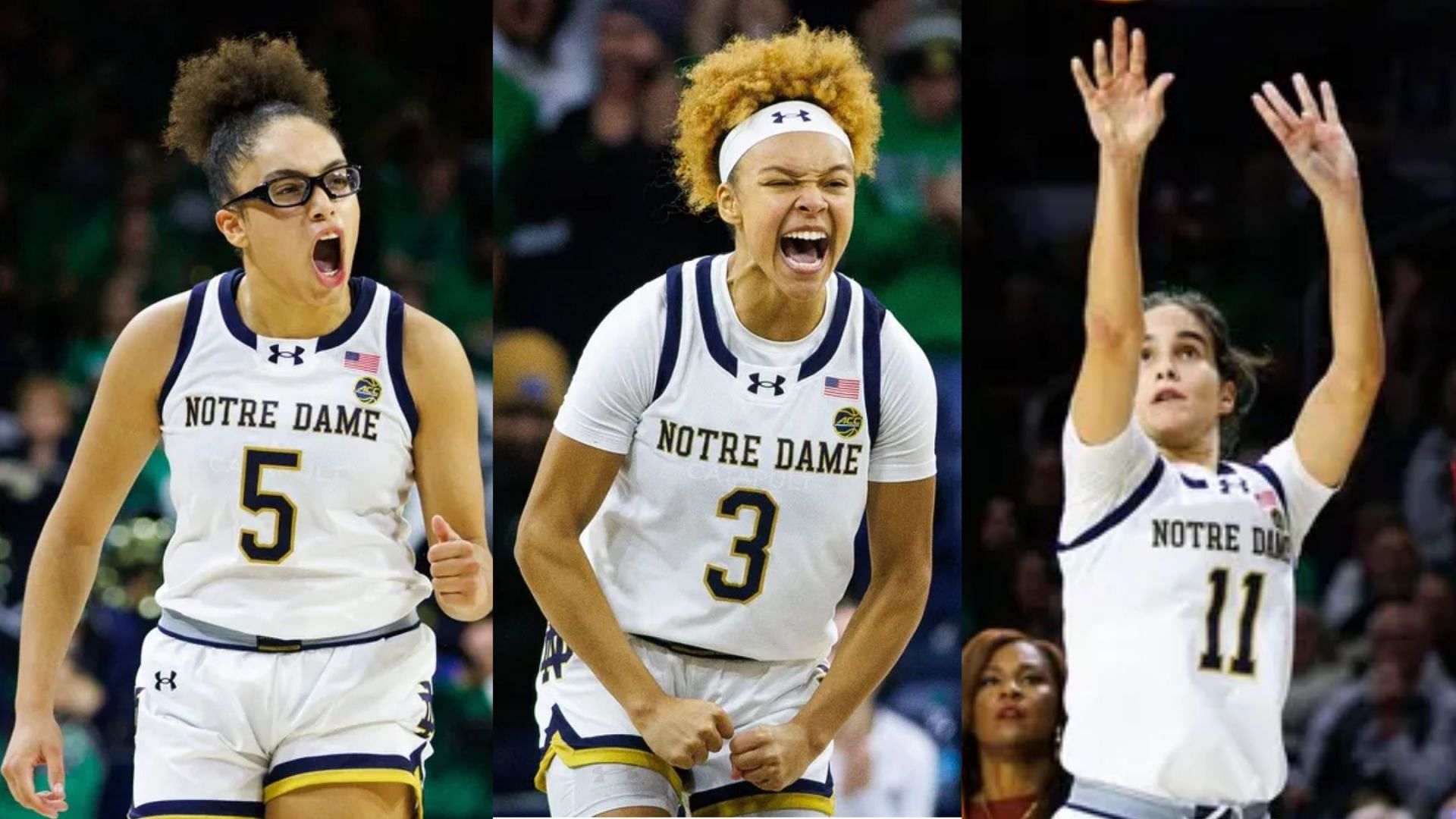 Hannah Hidalgo, Sonia Citron and Olivia Miles combined for 69 points to lead Notre Dame to a 93-62 win over Syracuse on Sunday (Image Source; IMAGN)