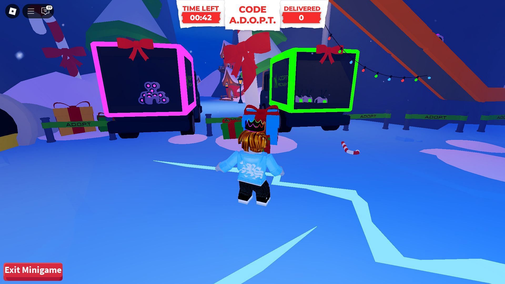 The more items you deliver, the more gingerbread you will earn (Image via Roblox)