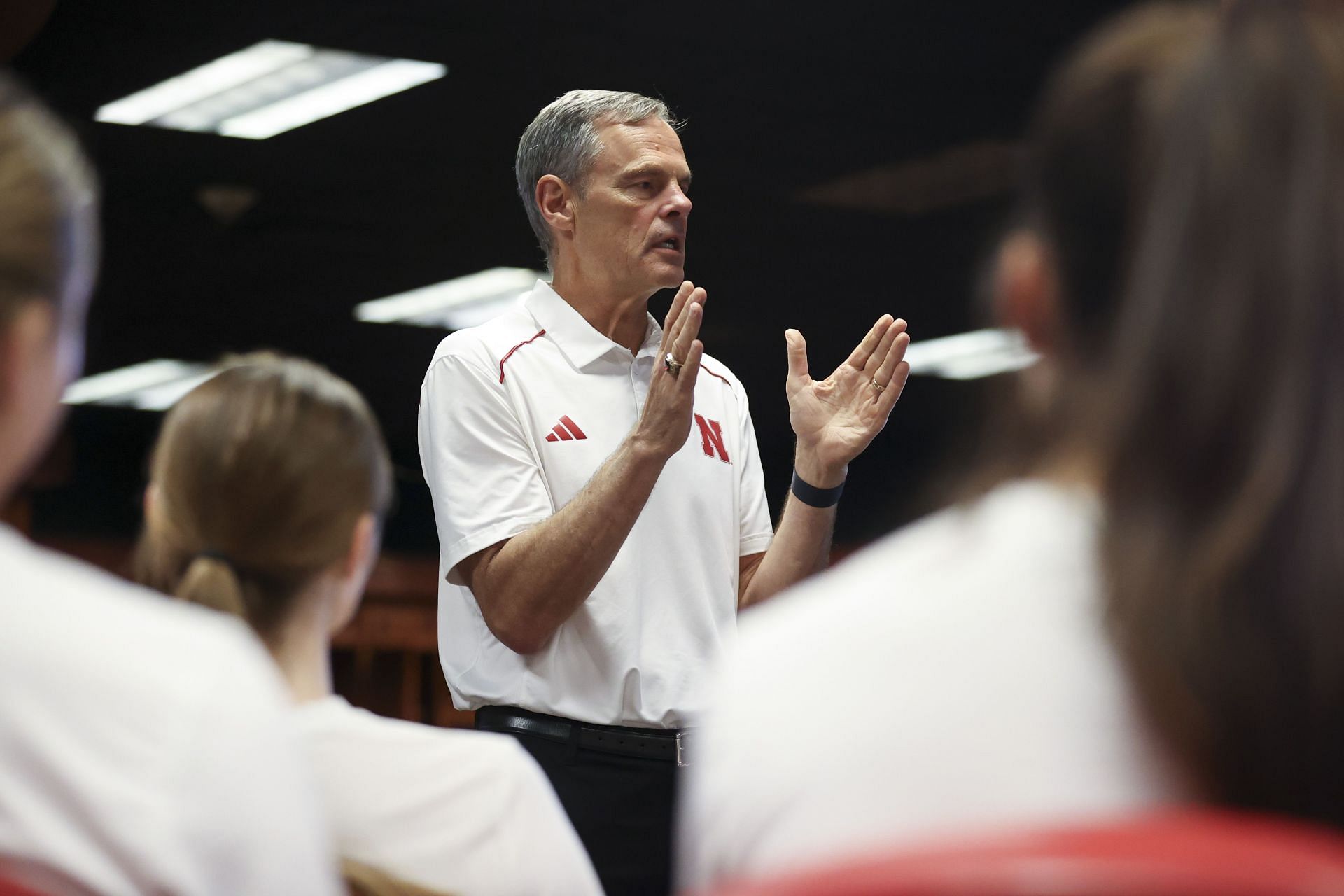 Volleyball Day in Nebraska - John Cook giving a speech (Source: Getty)