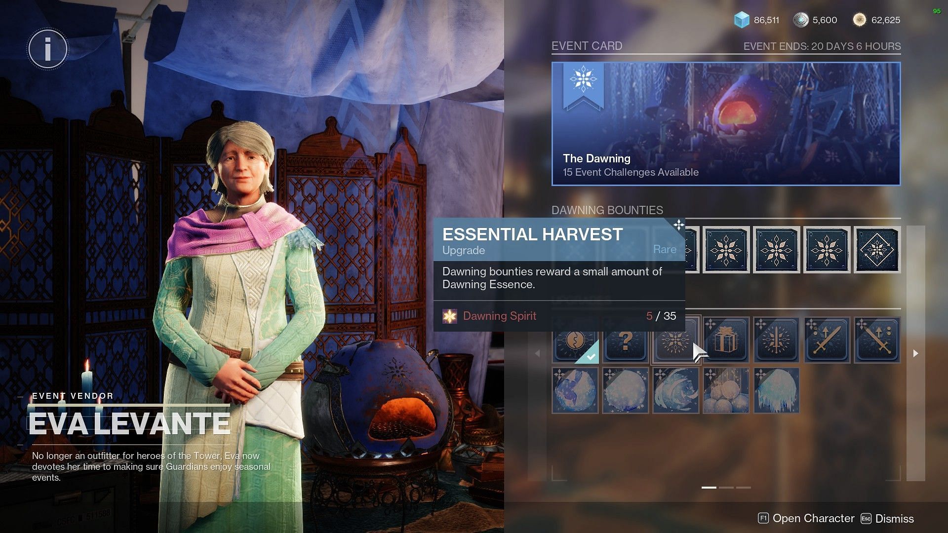 Upgrade from Eva for Essence (Image via Bungie)