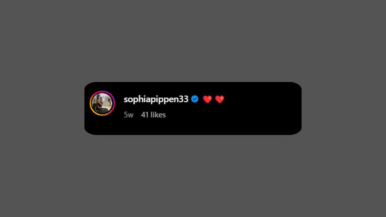 Sophia Pippen comments on the comb twins' post. (Credits: @the_combs_twins/Instagram)