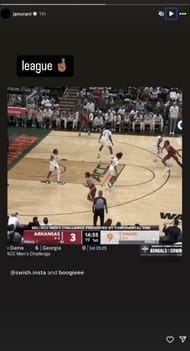 Ja Morant reacted to Boogie Fland’s clutch show vs. Miami (Credits: IG/ @JaMorant)