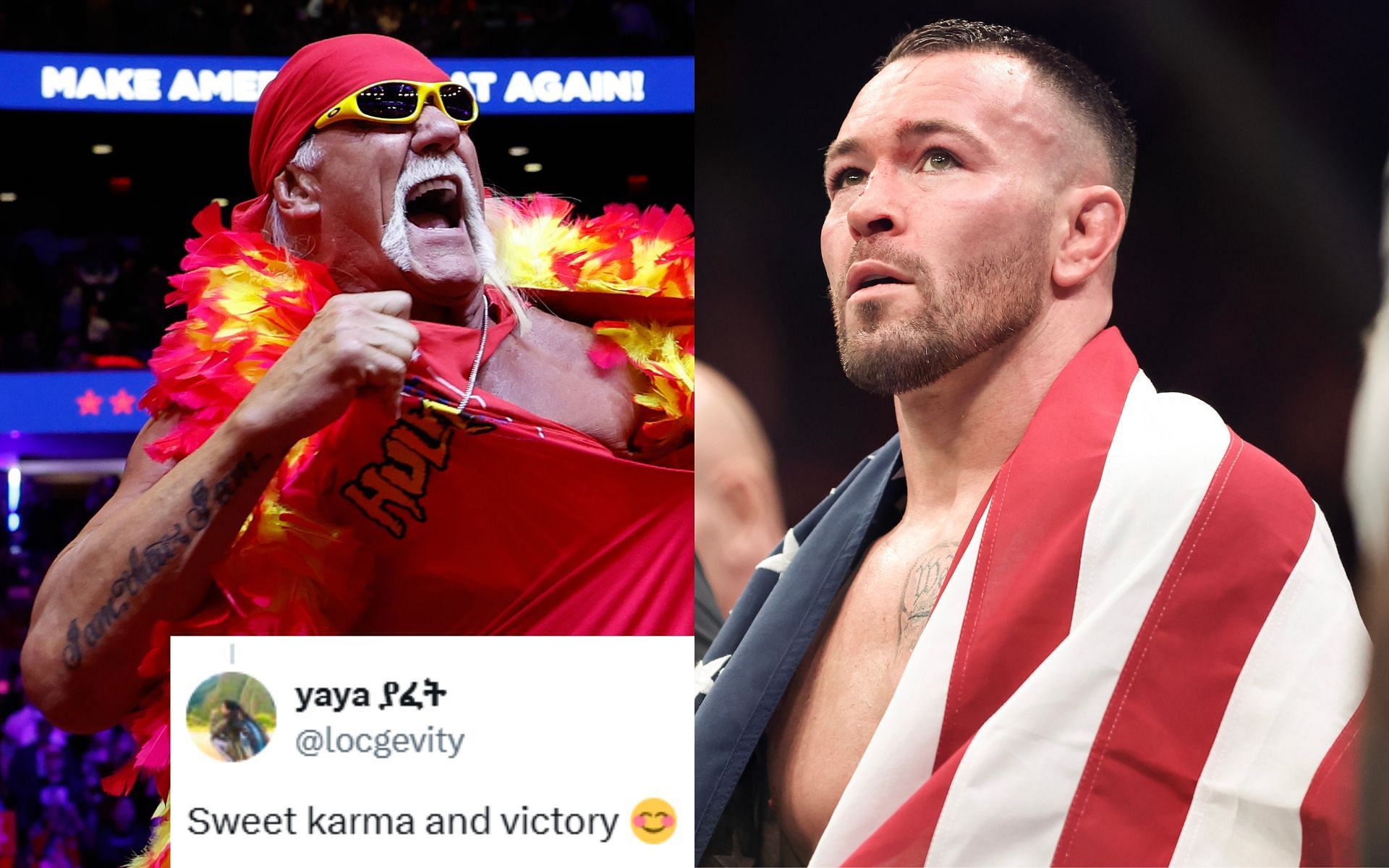Hulk Hogan (left) walked out with Colby Covington (right) at UFC Tampa [Images courtesy: Getty Images]