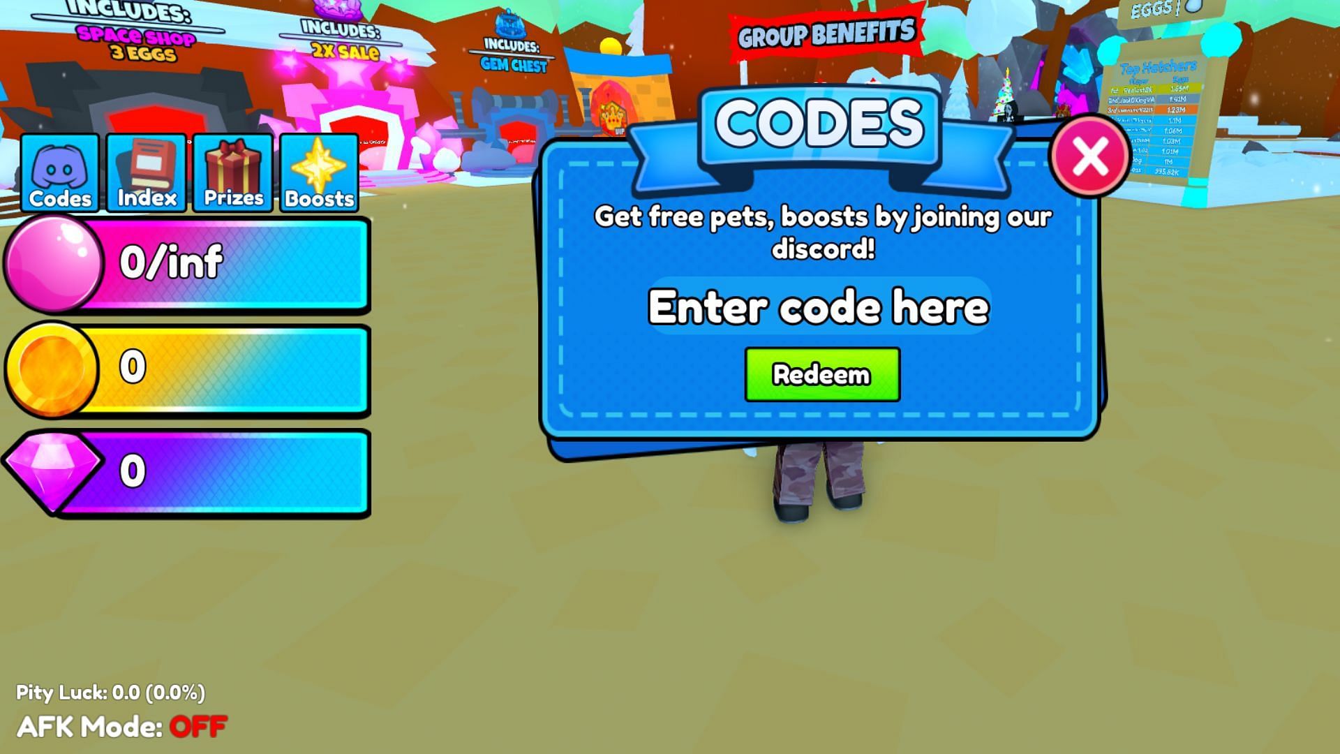 Redeem codes in Bubble Gum Adventures (Image via Roblox)