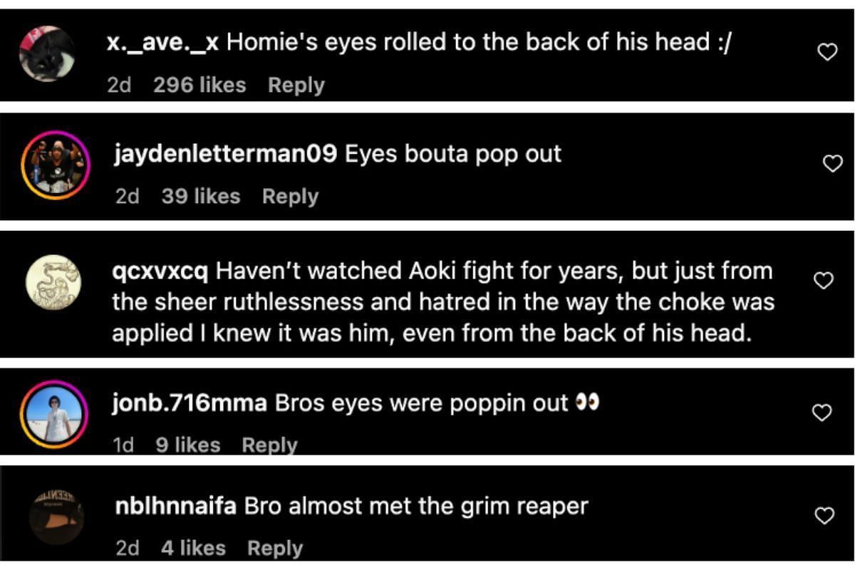 Screenshot of fans&#039; comments