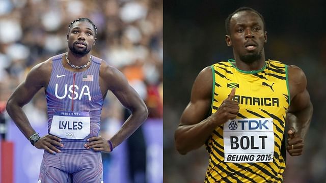 Noah Lyles and Usain Bolt