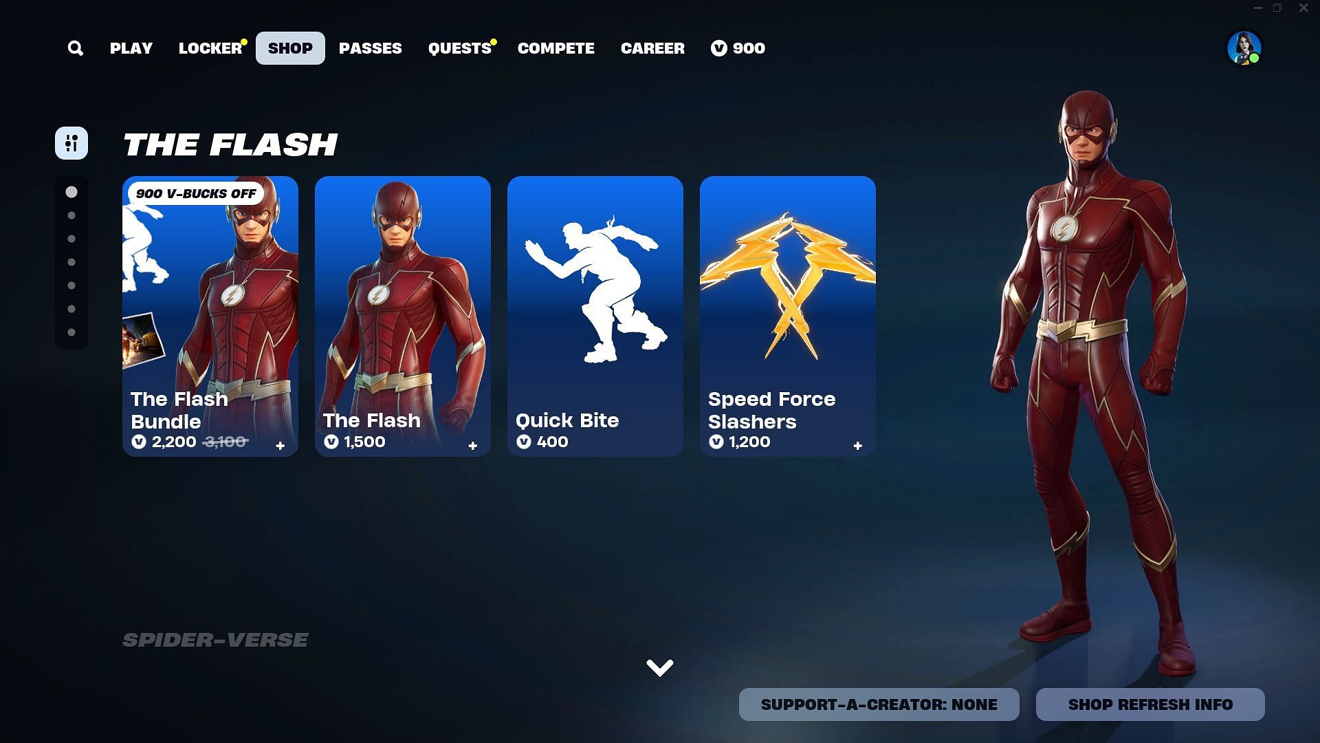 You can now purchase The Flash skin in Fortnite (Image via Epic Games)