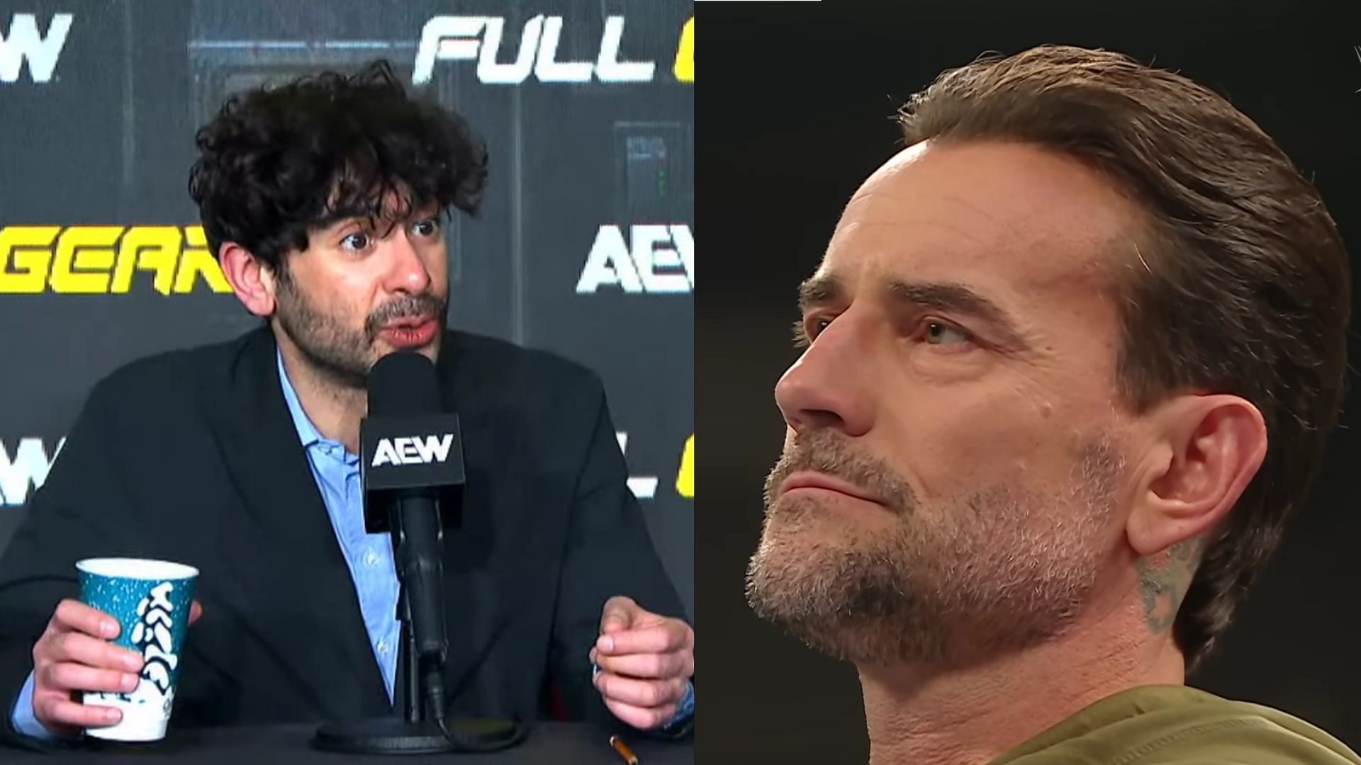 Tony Khan (L) and CM Punk (R) (Image via AEW YT and WWE YT) 