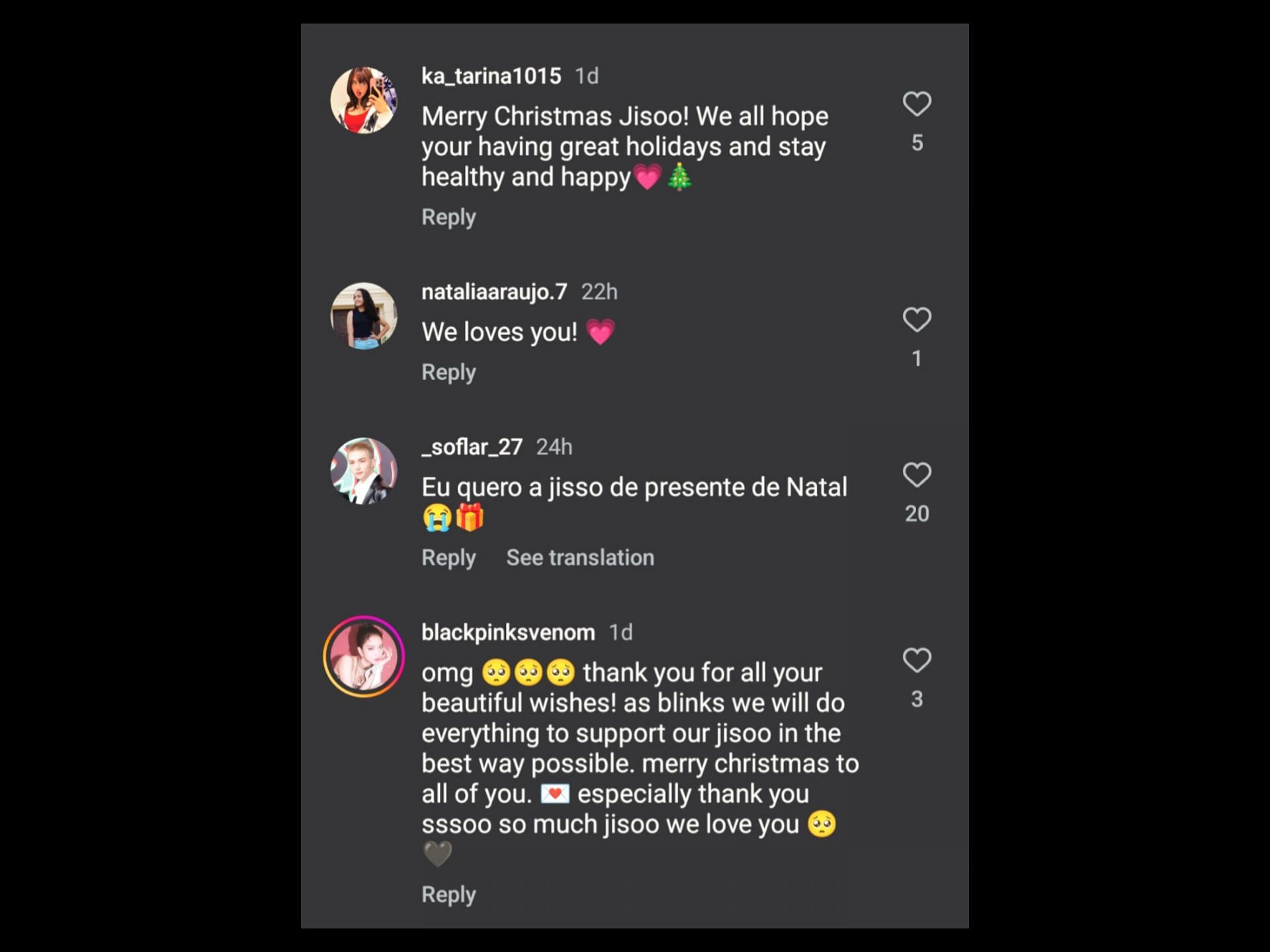 Fans react to BLACKPINK&#039;s Jisoo&#039;s latest Instagram post (Image via @blissoo__official/Instagram)