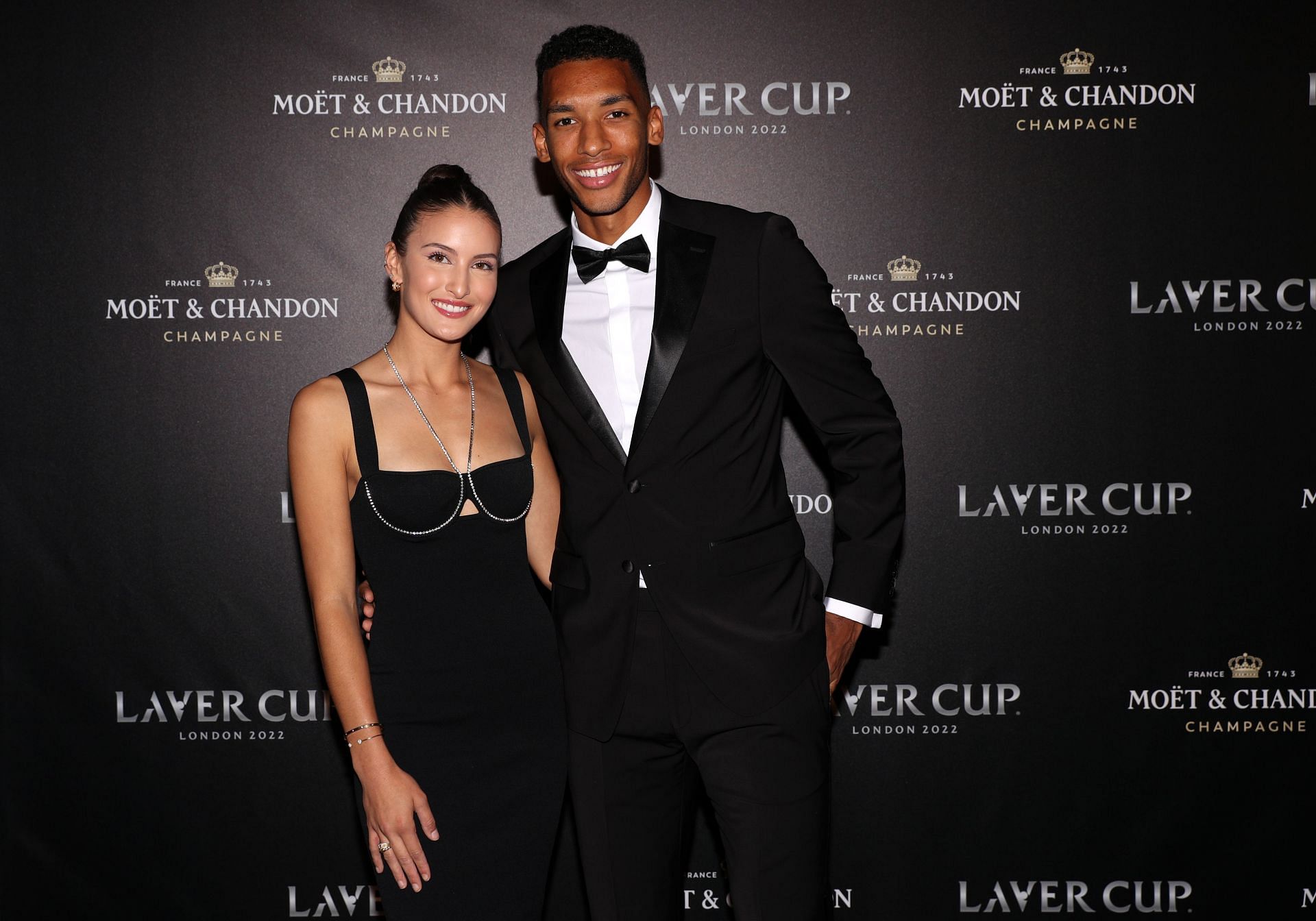 Felix Auger-Aliassime with his fiance Nina Ghaibi (Source: Getty)