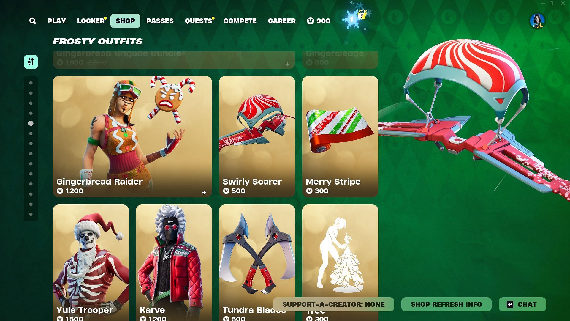 Gingerbread Brigade Bundle contains all the cosmetics (Image via Epic Games)