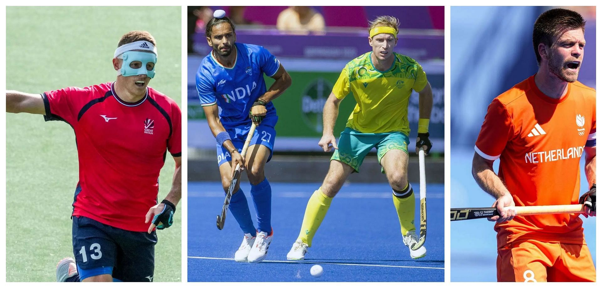 Sam Ward, Akashdeep Singh, Aran Zalewski and Thierry Brinkman will be in action at the HIL on Monday - Source: Getty