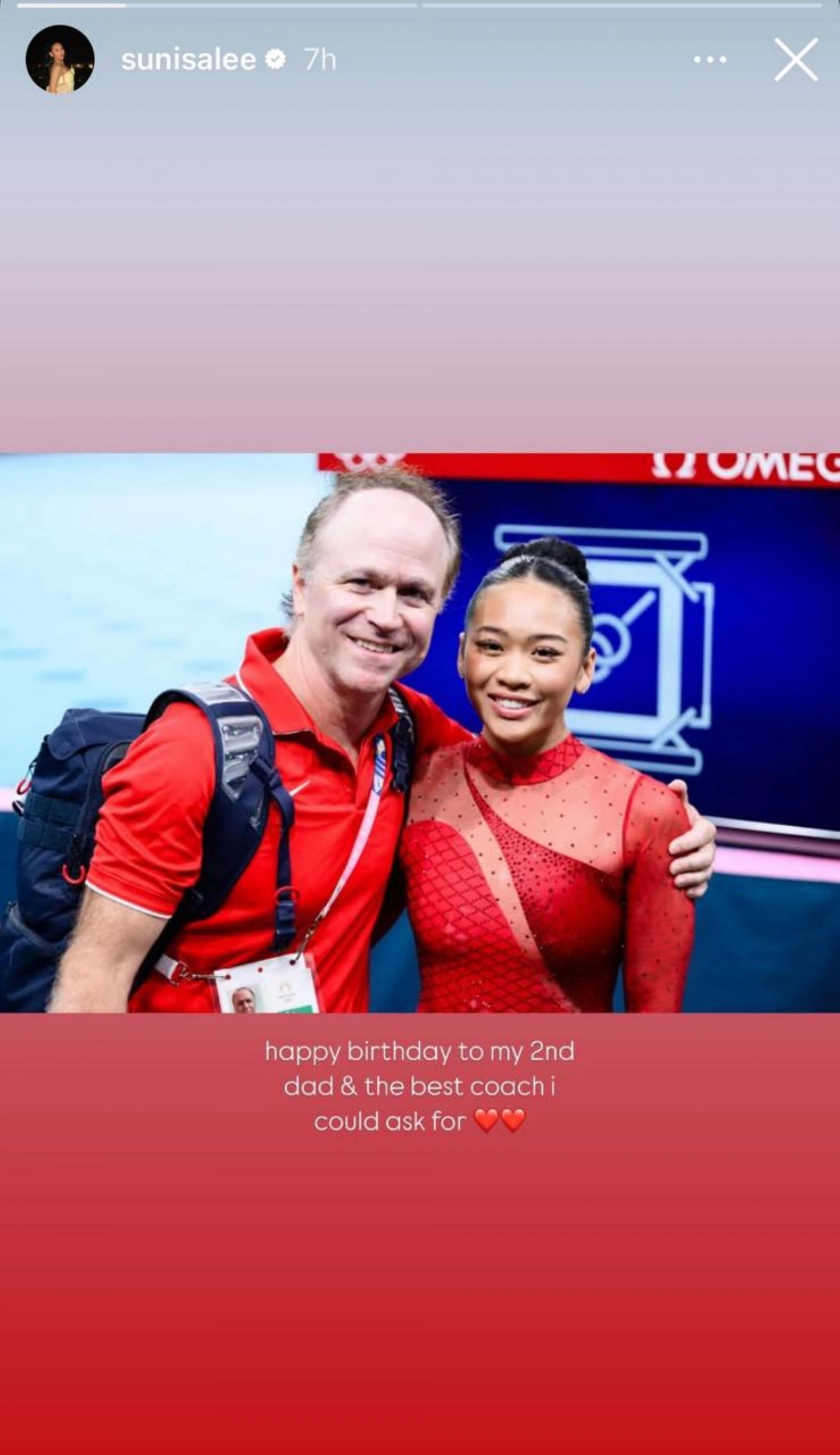 Suni Lee wishes her coach Jess Graba on his birthday; Instagram - @sunisalee