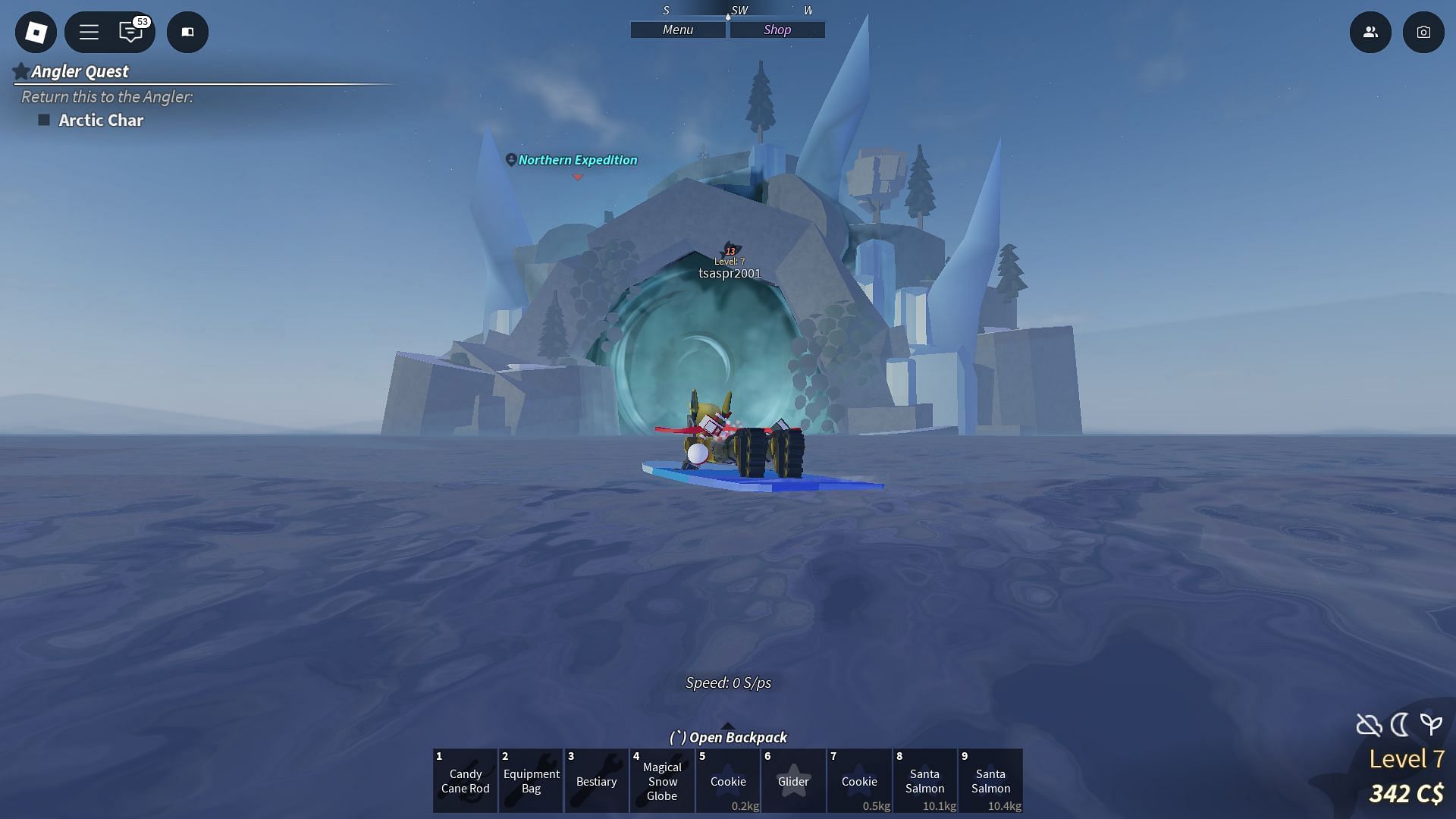 Get past the Northern Expedition portal to reach Northern Summit (Image via Roblox)