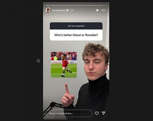 A snapshot of David Malukas' Instagram stories (@davidmalukas)