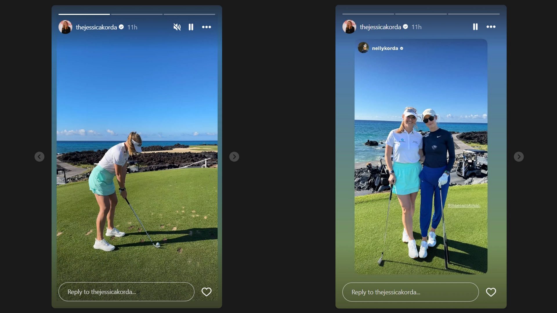 Images from Jessica Korda&#039;s Instagram stories/@thejessicakorda