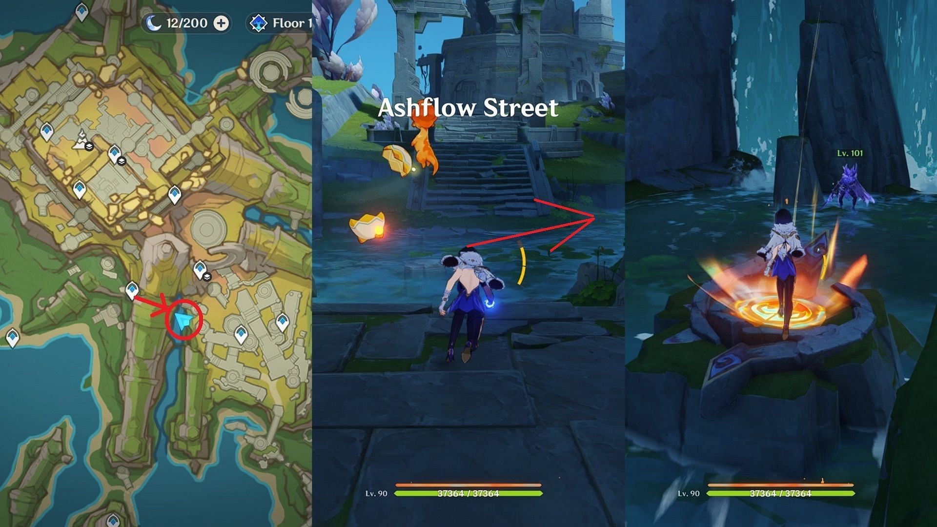 Defeat the Tenebrous Mimesis in Ashflow Street (Image via HoYoverse)