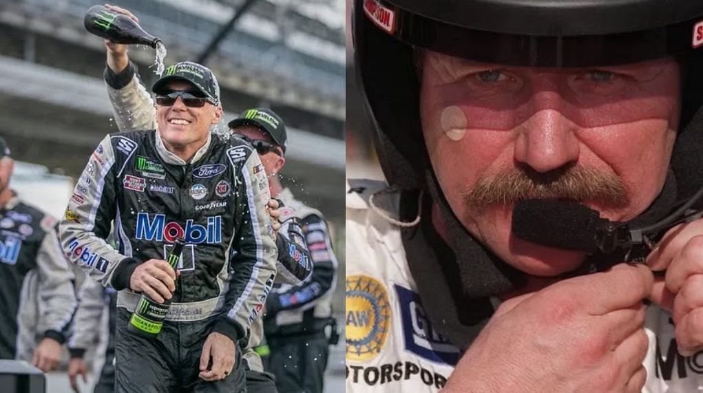 Kevin Harvick (left), Dale Earnhardt (right) - Imagn Images