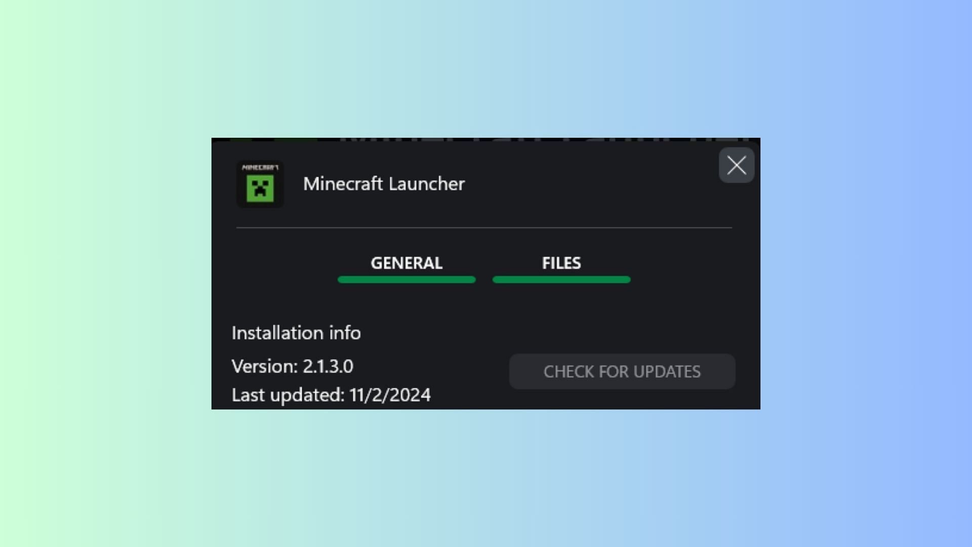 Make sure the game launcher is updated to the latest available version (Image via Mojang Studios)