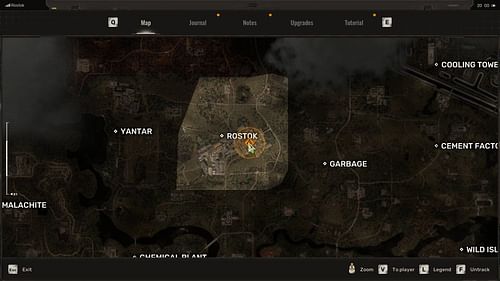 Barkeep's location at the Rostok base camp (Image via GSC Game World)