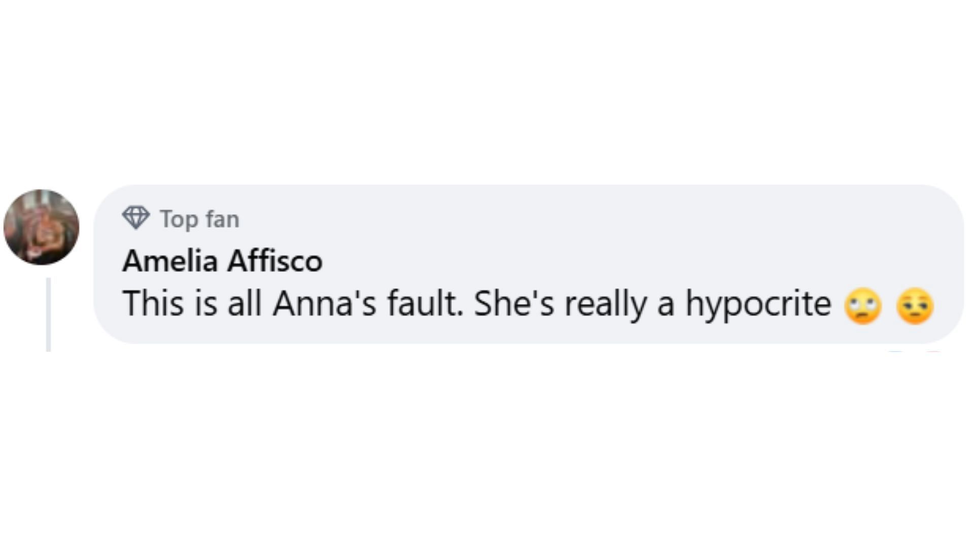 A fan comment on Anna&#039;s methods (Image via Facebook/General Hospital)