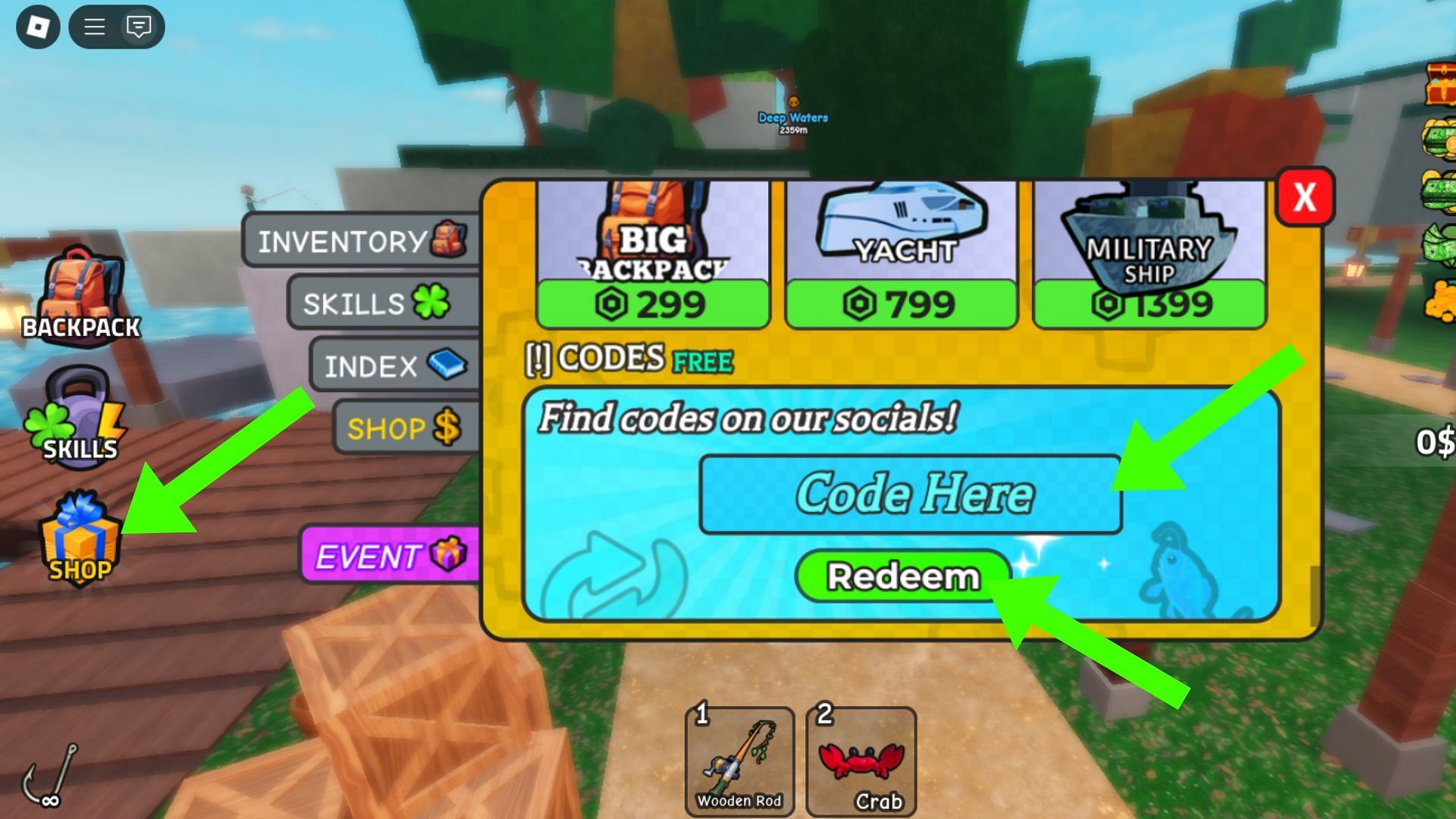 Double-check before pressing the "Redeem" button if you enter a code manually (Image via Roblox)