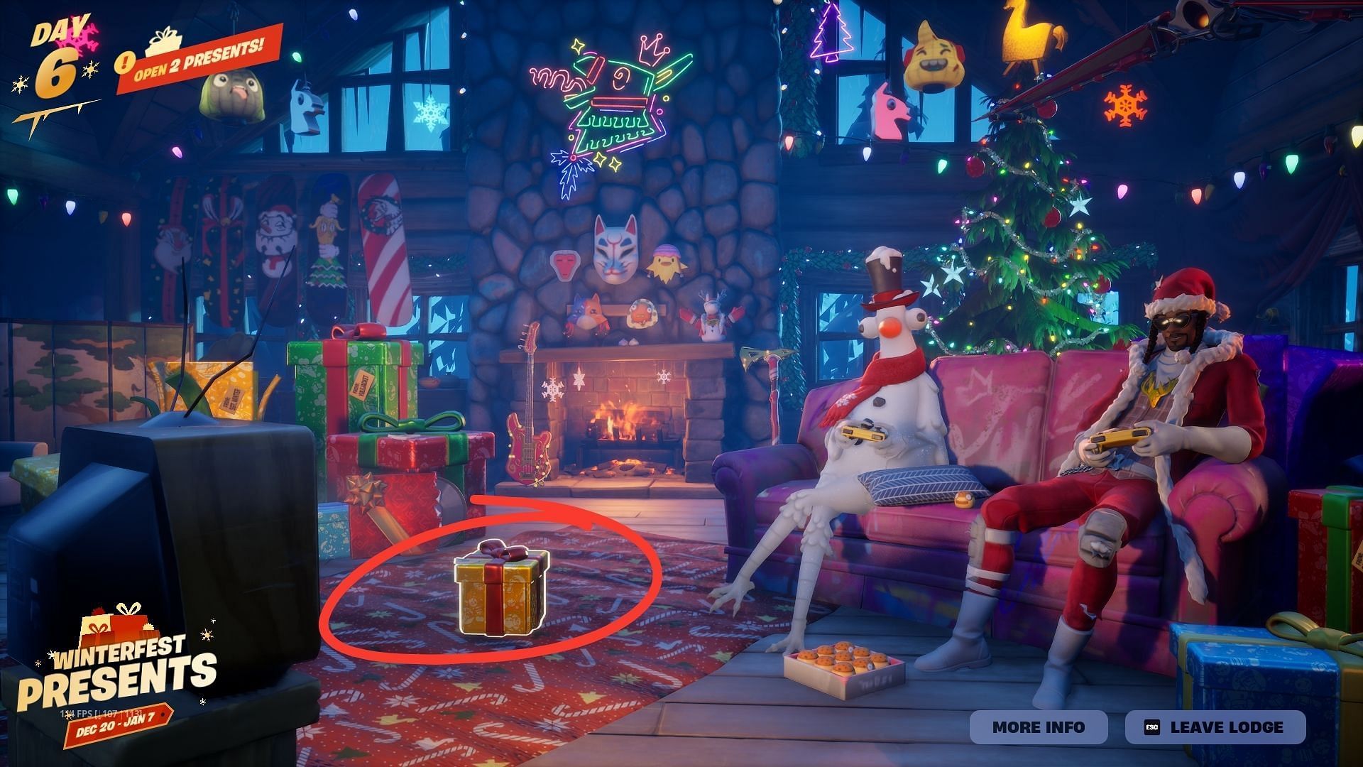 Unwrap this gift to get your hands on the Santa Snoop skin (Image via Epic Games)