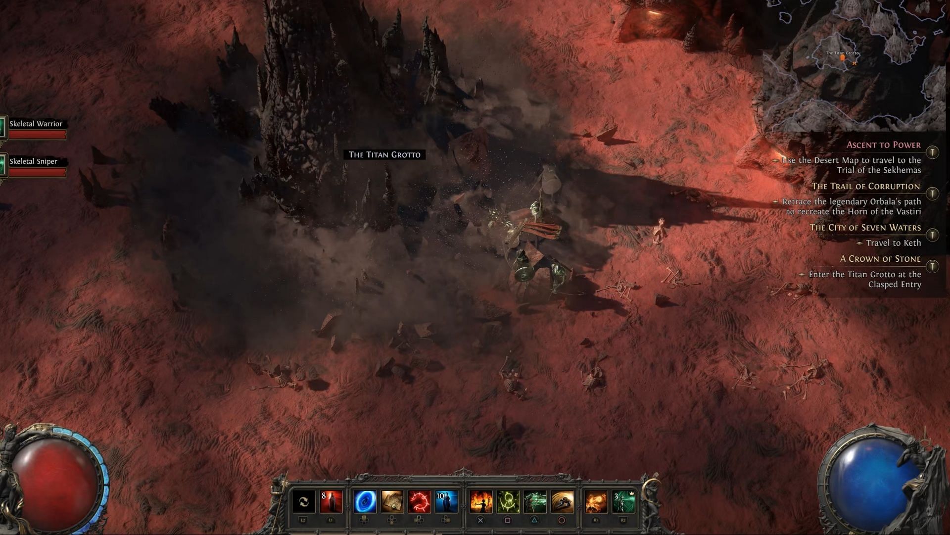 Path of Exile 2&#039;s A Crown of Stone continues down in the Titan Grotto (Image via Grinding Gear Games)