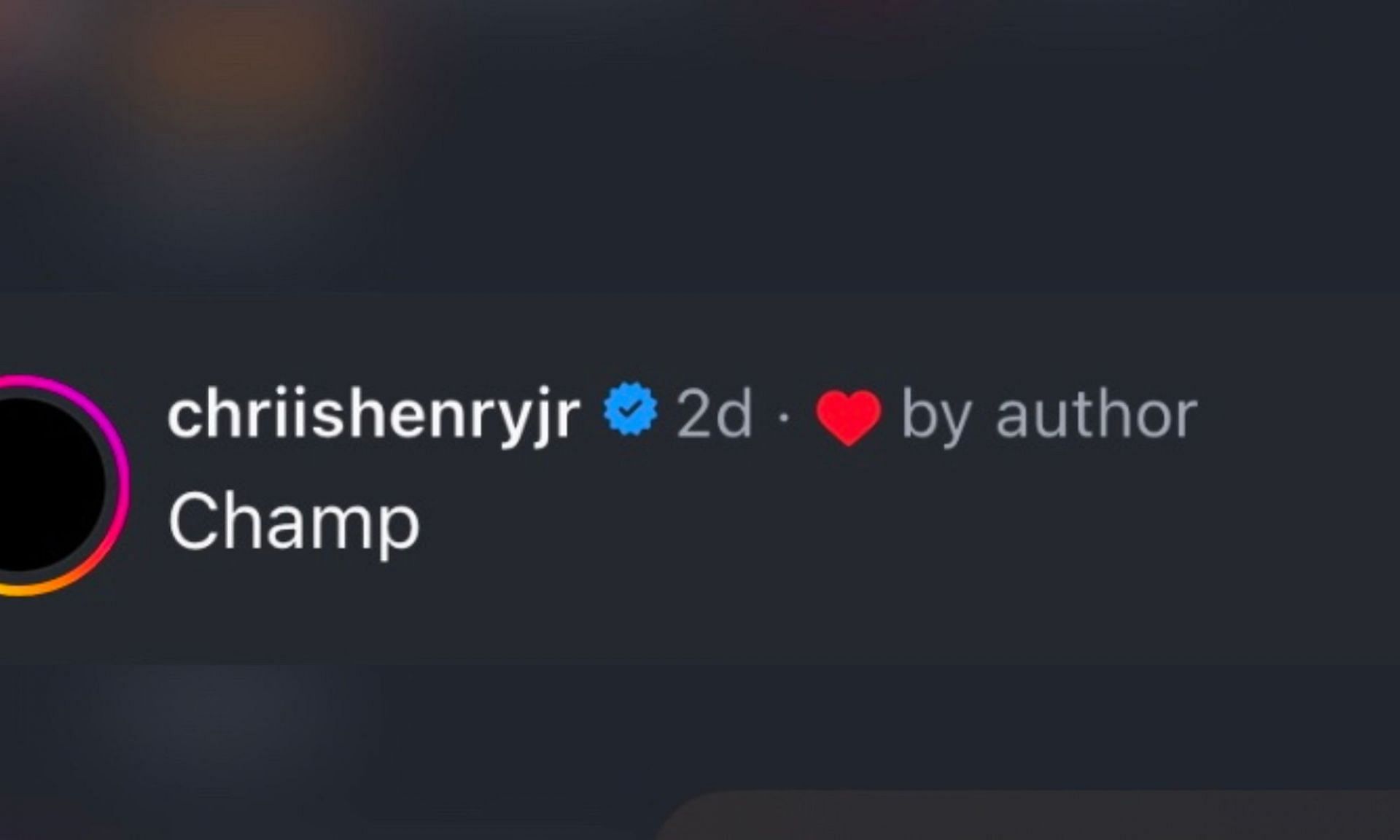 Chris Henry Jr&#039;s reaction on Tyler Atkinson&#039;s post (image credit instagram/16tyleratkinson)