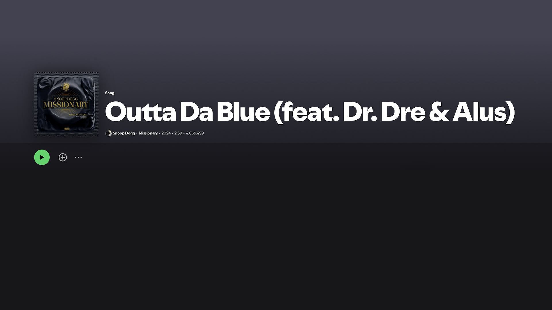 Track 3 on Snoop Dogg's 20th studio album 'Missionary' (Image via Spotify)