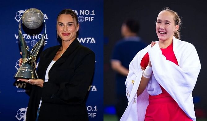 WATCH: Aryna Sabalenka and Mirra Andreeva get the giggles at WTL, refuse to explain why they cannot stop laughing