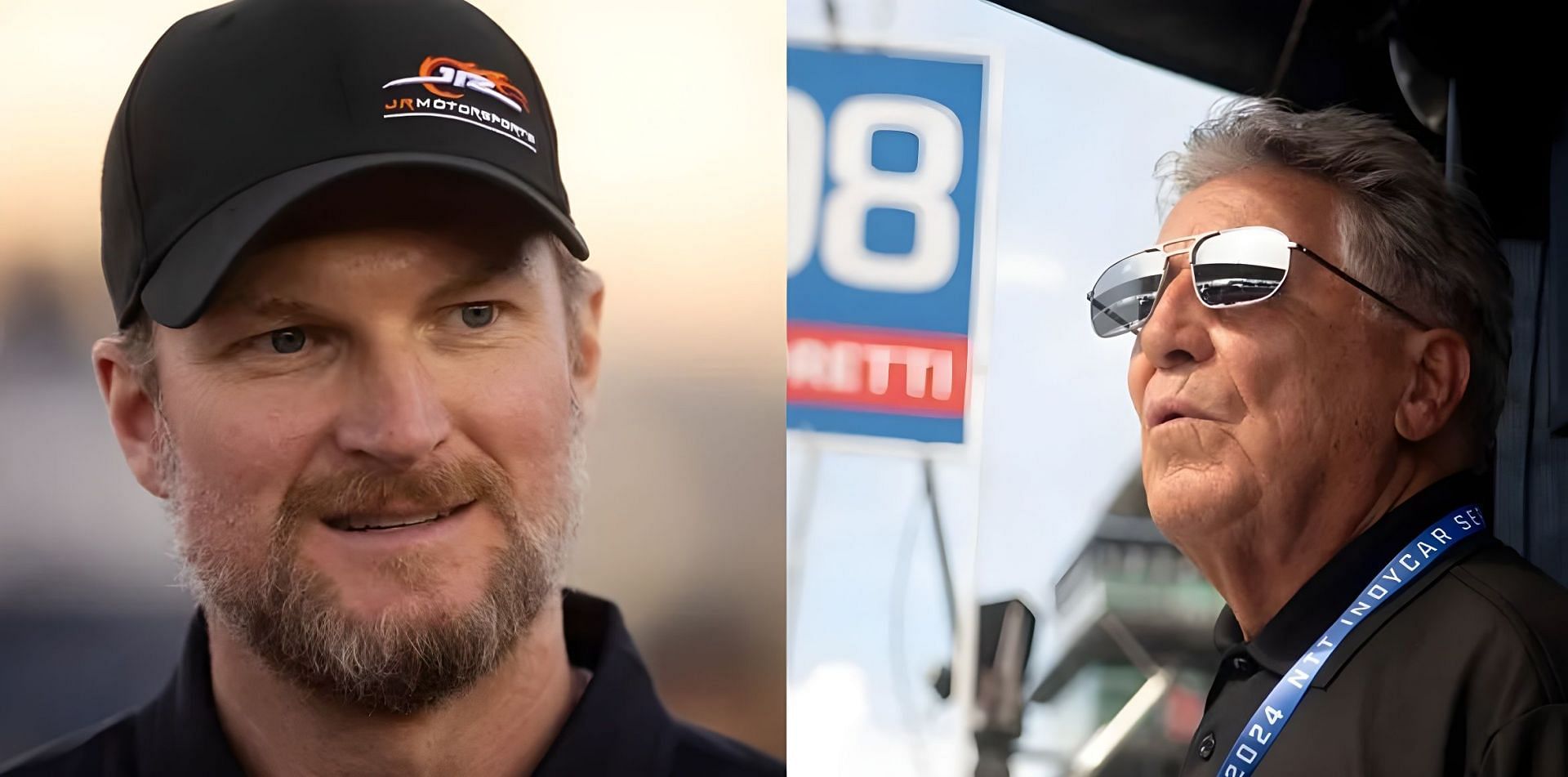 Dale Earnhardt Jr. (left), Mario Andretti (right). Source: Imagn Images