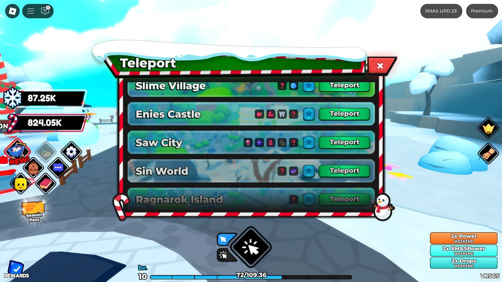 You can access the new map from the Teleport portal (Image via Roblox)