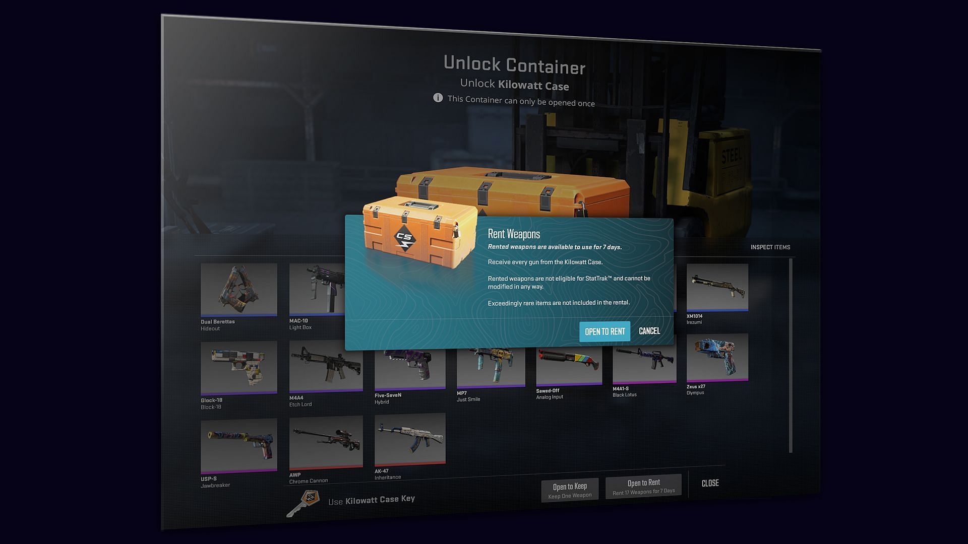 Renting window in CS2 (Image via Valve)