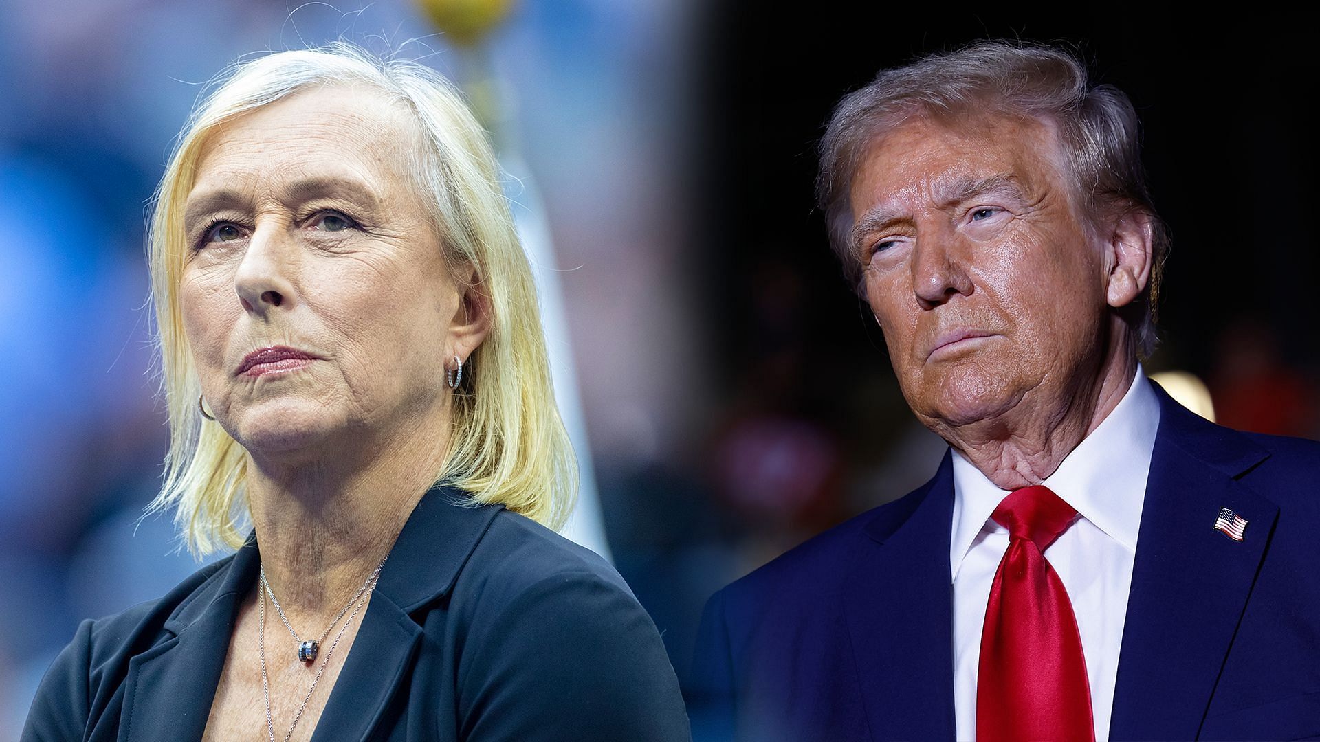 Martina Navratilova (L) and Donald Trump (R); ( Source - Getty Images)