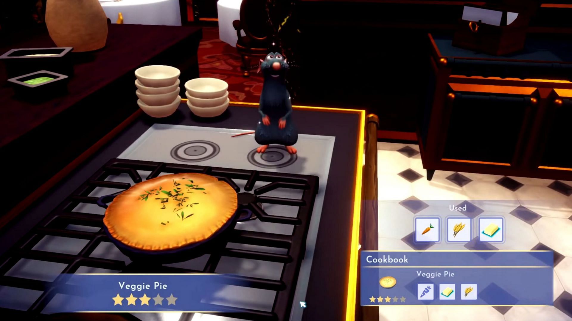 Veggie Pie is a three-star recipe in the game (Image via Gameloft)