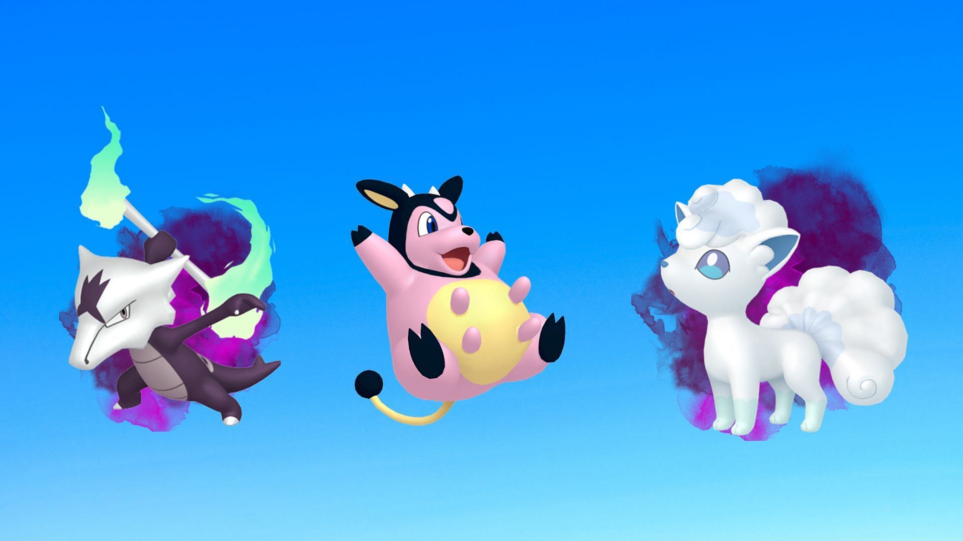 Shadow Alolan Marowak, MIltank, and Shadow Alolan Vulpix (Image via TPC)