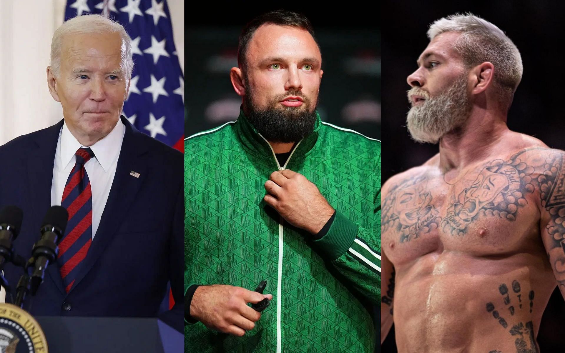 Gordon Ryan (right) shares Joe Biden-related (left) rant about Craig Jones (middle) [Images courtesy: Getty Images, @gordonloveskiujitsu on Instagram]