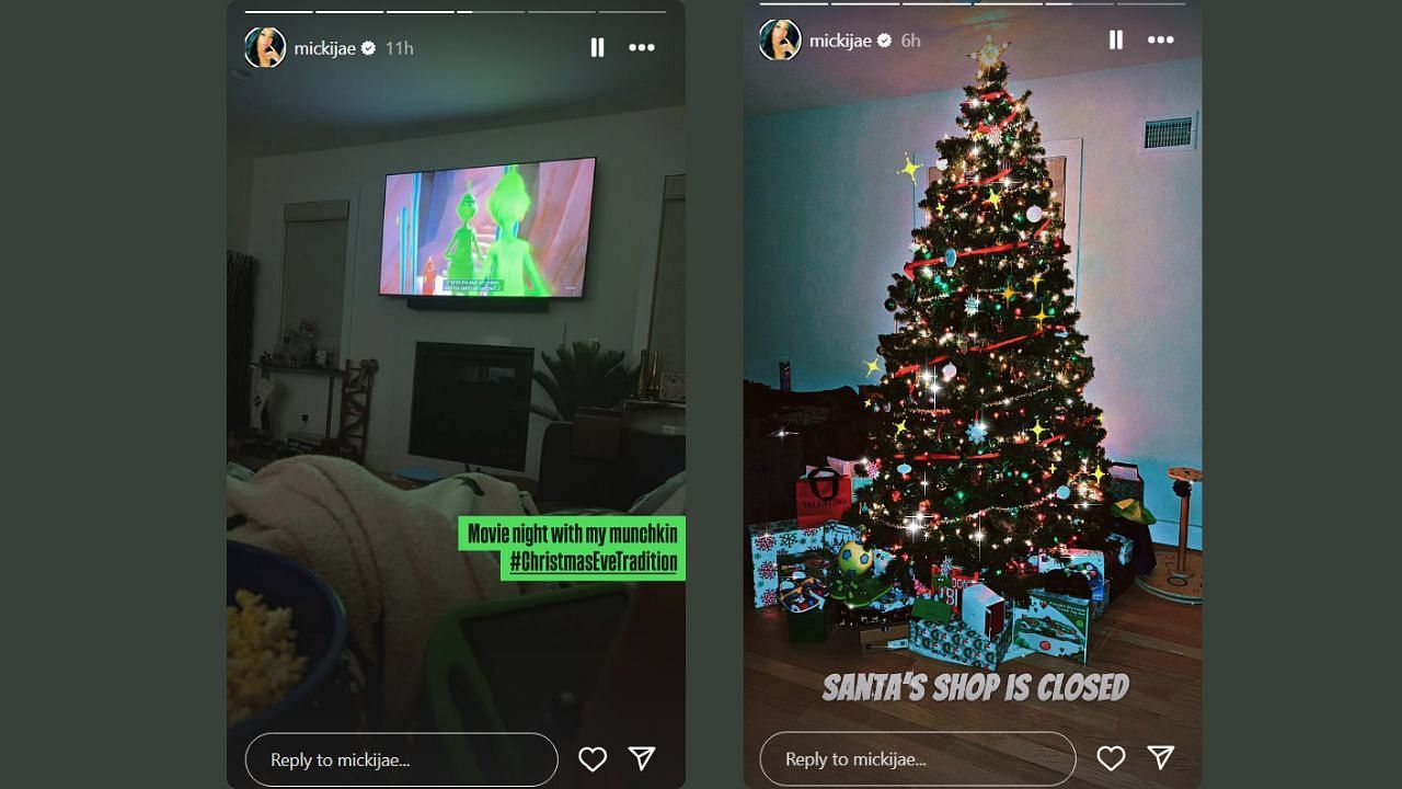 Jasmine Jordan shares a picture of her Christmas tradition. (Credits: @mickijae/Instagram)