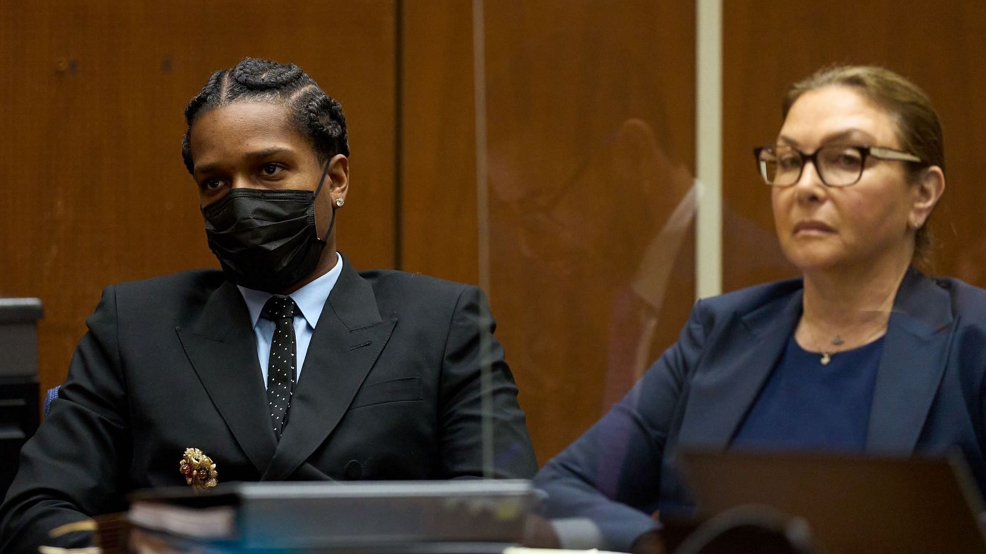 Hip-hop artist and fashion designer A$AP Rocky at a preliminary hearing in his assault with a semi-automatic firearm case at the Clara Shortridge Foltz Criminal Justice Center on November 20, 2023, in Los Angeles, California. (Image via Getty/Allison Dinner-Pool)