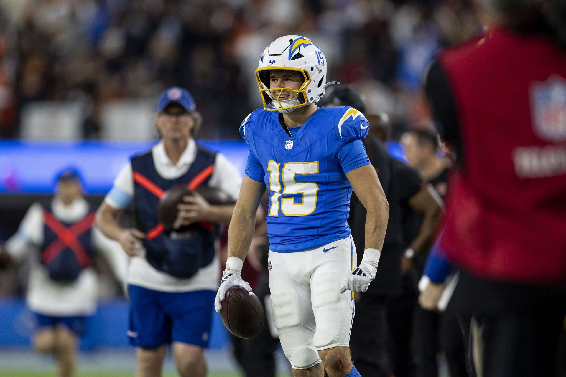 Los Angeles Chargers&#039;s Ladd McConkey during the game against Cincinnati Bengals. (Credits: Getty)