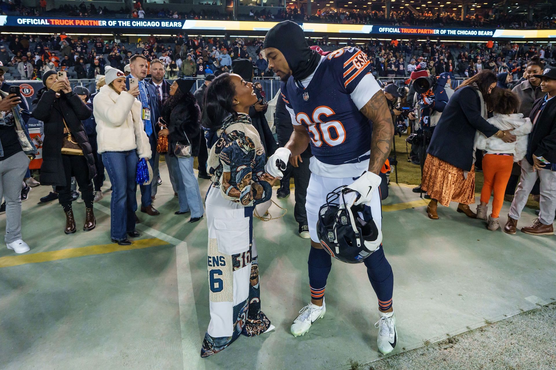 Simone Biles with Jonathan Owens at the recent NFL game [Image Source : Getty]