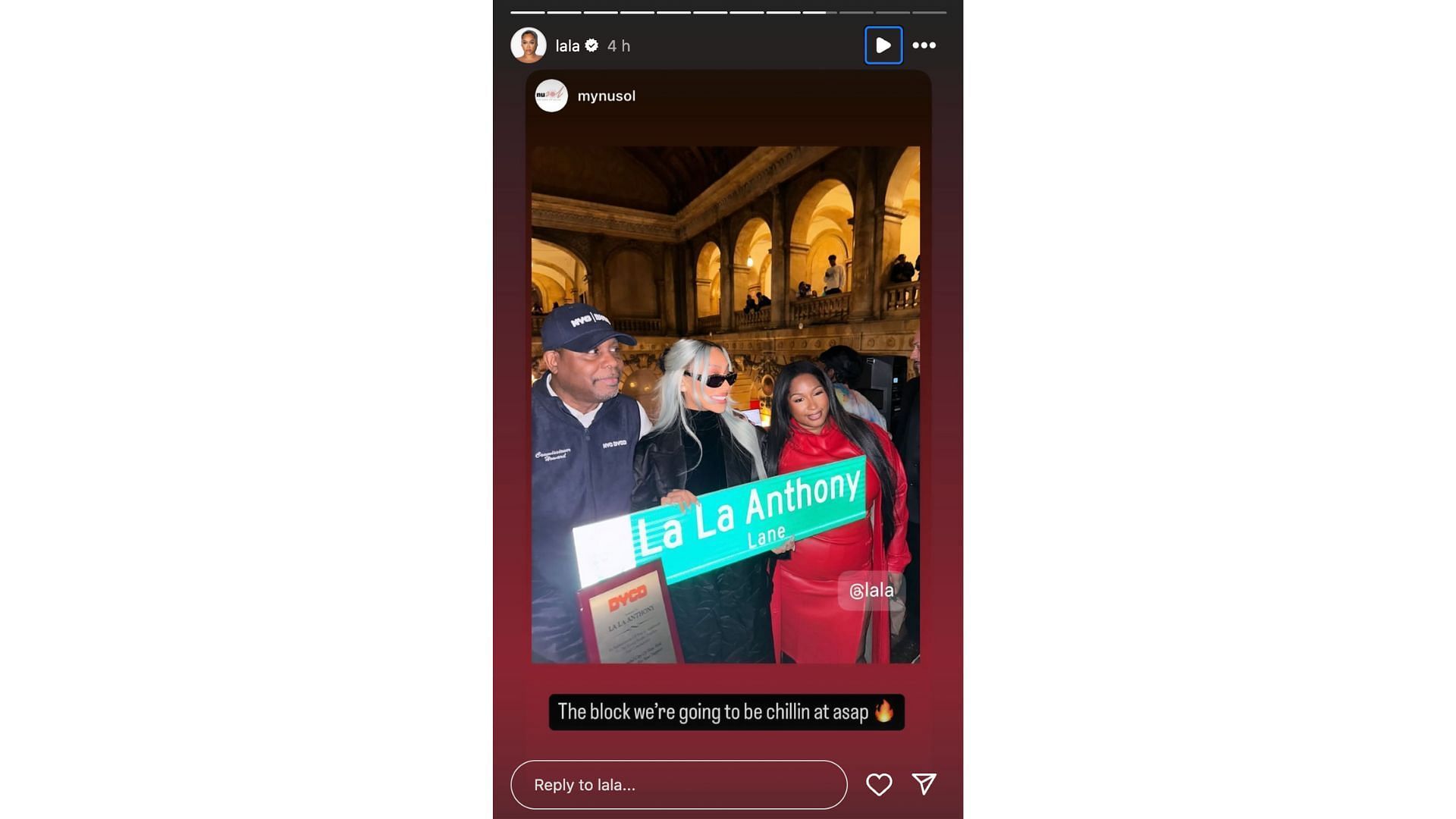 La La Anthony story (Credits: Instagram/@lala)