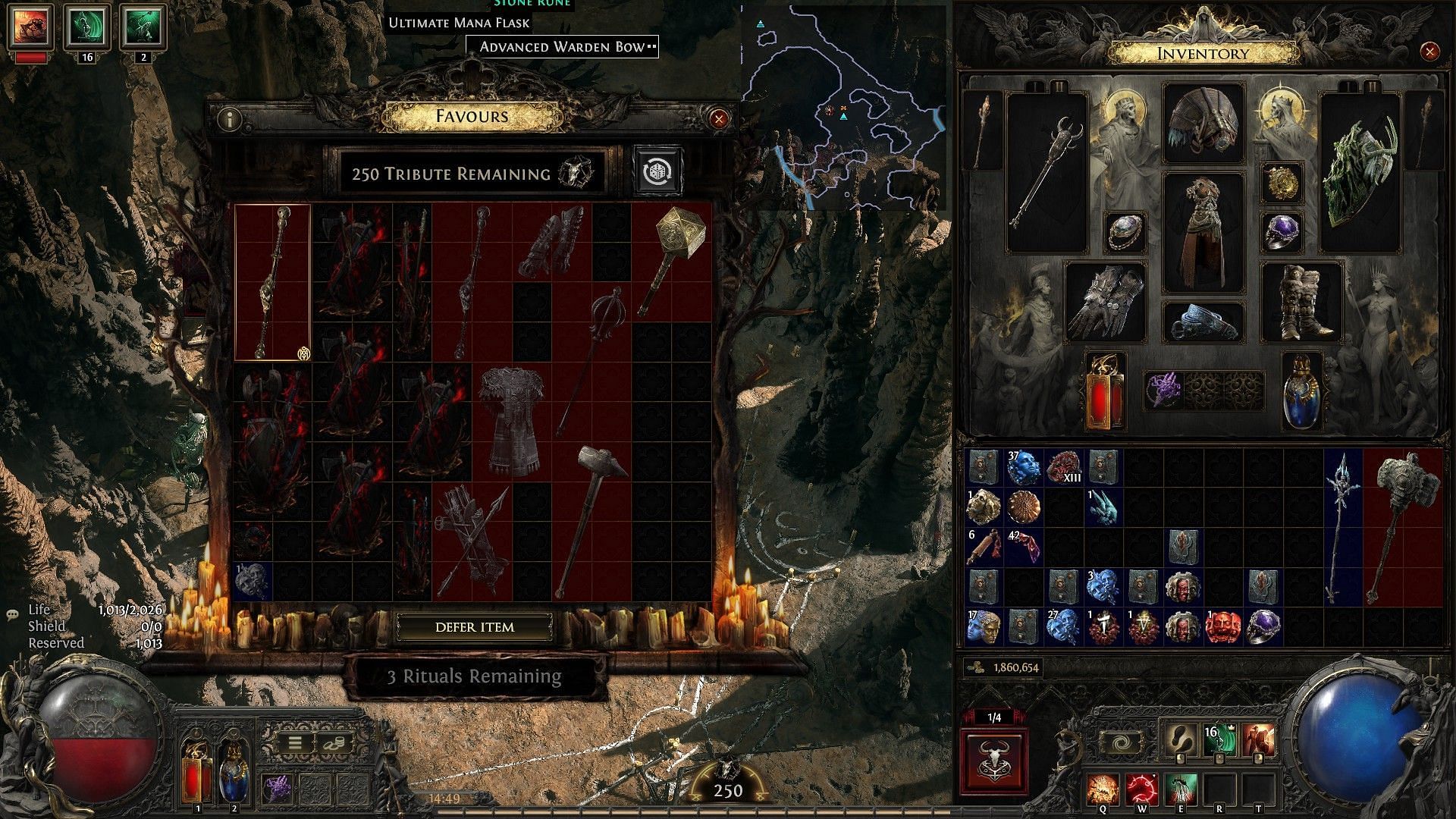 Altar inventory in Path of Exile 2 (Image via GGG)