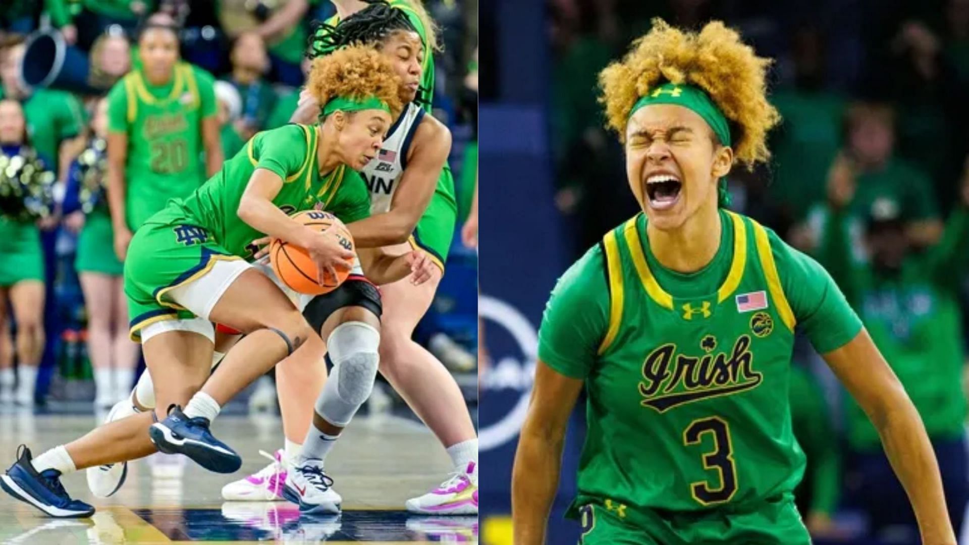 Hannah Hidalgo was two assists shy of a triple-double, leading Notre Dame to a 79-68 win over UConn on Thursday (Image Source: IMAGN)