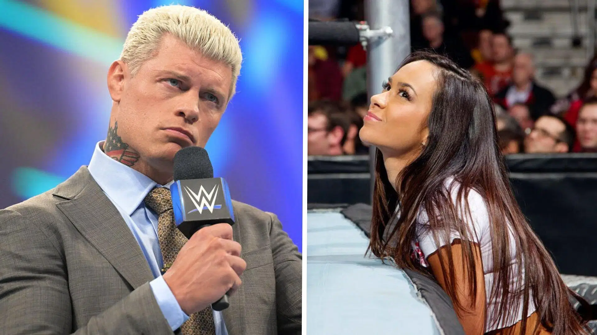 Cody Rhodes (left) and AJ Lee (right) [Image Credits: WWE.com]