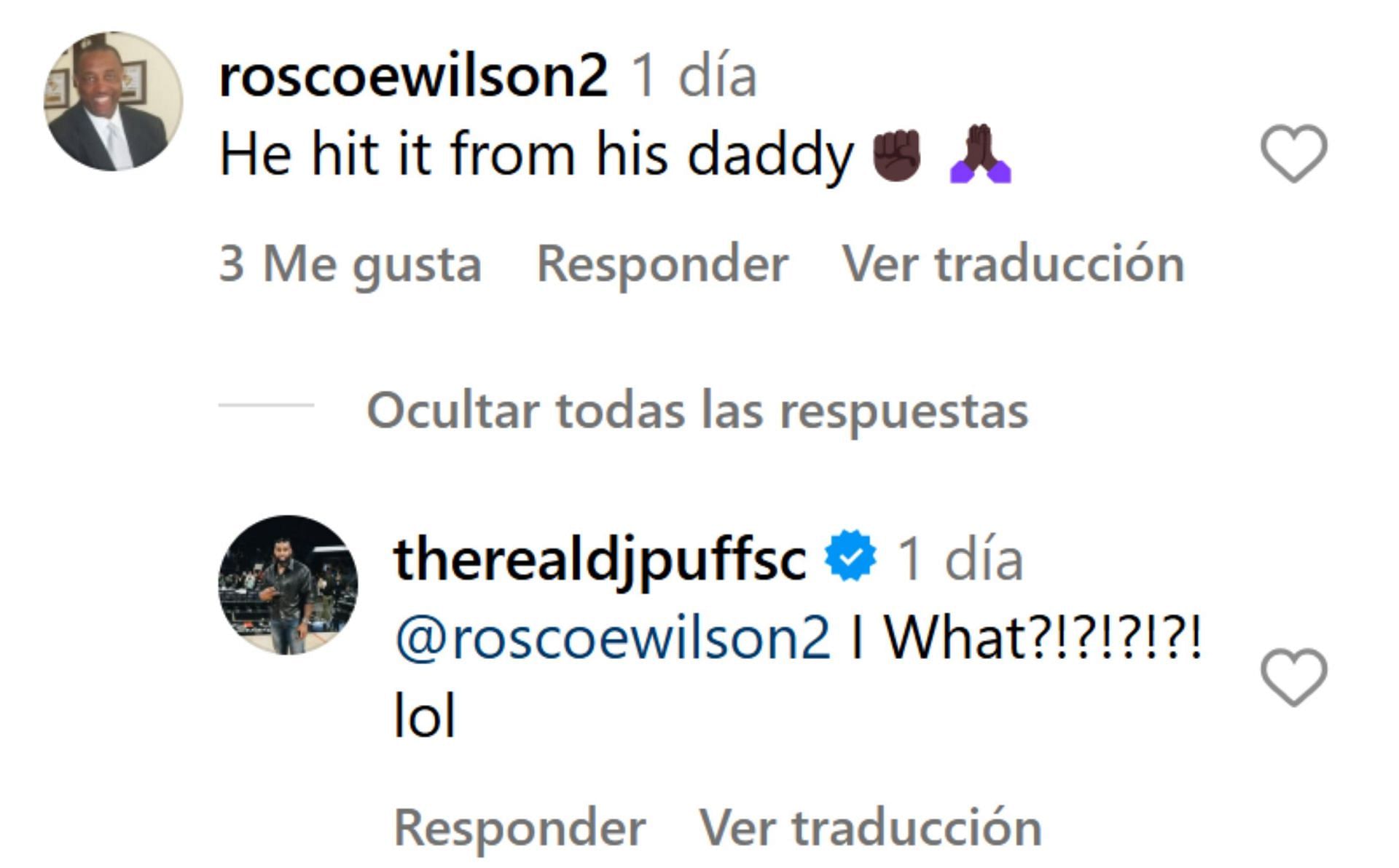 Roscoe Wilson&#039;s comment