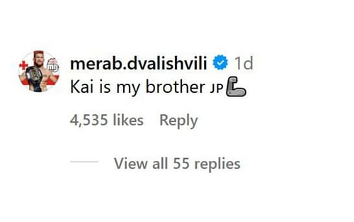 Merab Dvalishvili's comment. [Image credit: @espnmma on Instagram]